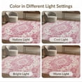 thumbnail image 7 of ODIKA 3'x5' Washable Accent Rug Pet Friendly, Non-Shedding Mat Quicksand Vintage Scroll Distressed Faded Inspired Print Pink for Bedside, Nursery Room, 7 of 7