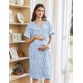 thumbnail image 4 of Ekouaer Nightgowns for Women House Dress with Pockets Button Down Sleepshirt Short Sleeve Nightshirt Housecoat, 4 of 6