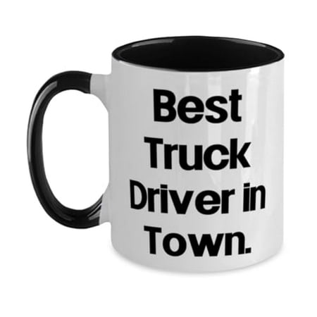 

Perfect Truck driver Two Tone 11oz Mug Best Truck Driver in Town Present For Colleagues Cool Gifts From Friends
