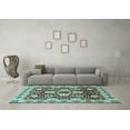 thumbnail image 3 of Ahgly Company Indoor Square Abstract Light Blue Modern Area Rugs, 4' Square, 3 of 4