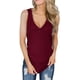 thumbnail image 2 of Camiseta sin mangas con cuello en V para mujer, camiseta henley con botones, túnica larga Zhivalor LRWJ597-6, 2 of 4