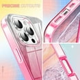 thumbnail image 4 of ELEHOLD Clear Case for iPhone 16 Pro, Full Body Rugged Case Built with Screen Protector,Soft TPU Bumper Gradient Feather Design Case,Rose, 4 of 6