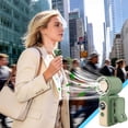 thumbnail image 7 of Mini Portable Clip Fan Handheld Rechargeable 4 Speed LED Display Travel Fan Sage Green, 7 of 7