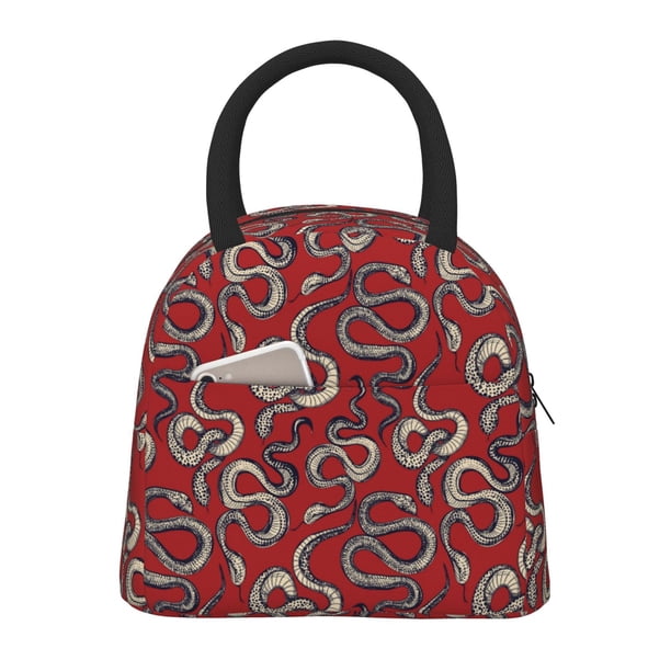 Easygdp Snake Bolsa de Almuerzo Insulada Grande, Forro de Aluminio, Diseño Espacioso, a Prueba de Fugas, Ideal para Trabajo, Picnics, Viajes y Actividades al Aire Libre