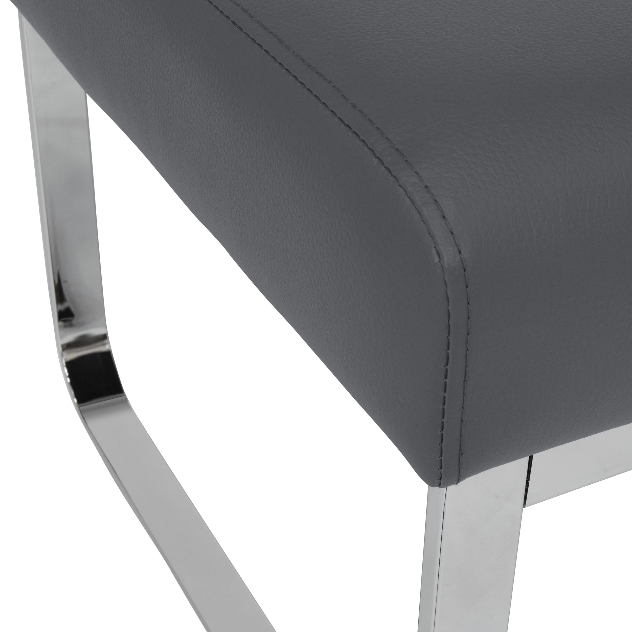 Studio Designs Home Allure Modern Blended Leather Ottoman, Gray