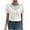 New/White, variant on Otvok Womens Spring Tops Round Neck Solid Color Short Sleeve Lace Patchwork T-Shirt