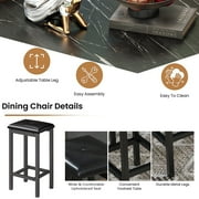 Counter Height Table Set of 5, Breakfast Bar Table and Stool Set, Minimalist Dining Table with Backless Stools, Wood Top Pub Table & Chair Set for Kitchen Apartment Bistro - Space Saving