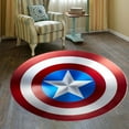 thumbnail image 3 of LaModaHome Rounded Rug Captain America Shield Round RugNon-Slip Rug Washable Mat Child Stain Resistant Living Room Kitchen Carpet 2.6X2.6ft(80X80cm), 3 of 5