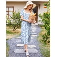 thumbnail image 2 of Ekouaer Long Nightgown for Women Short Sleeve Sleepwear Plus Size Loungewear Mumu Dress Lounge Dress with Pockets, 2 of 6