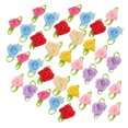 thumbnail image 4 of 250 mini rosas: lazos de cinta de satén, apliques, flores de tela con hojas, accesorios de costura para manualidades, decoración de bodas, 0,47 x 0,39 pulgadas, 4 of 7