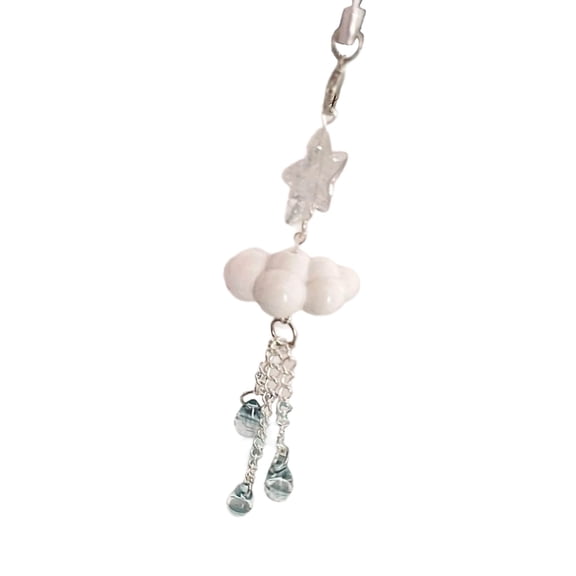 YIEMEEN Fashionable Beaded Keychain Cloud Star Keyring Accesory for Women Girls Backpack