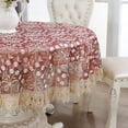 thumbnail image 4 of Lace Round Tablecloth Embroidery Coffee Table Cover for Dining Room Picnic Wedding Party Banquet Home Decor, 4 of 7