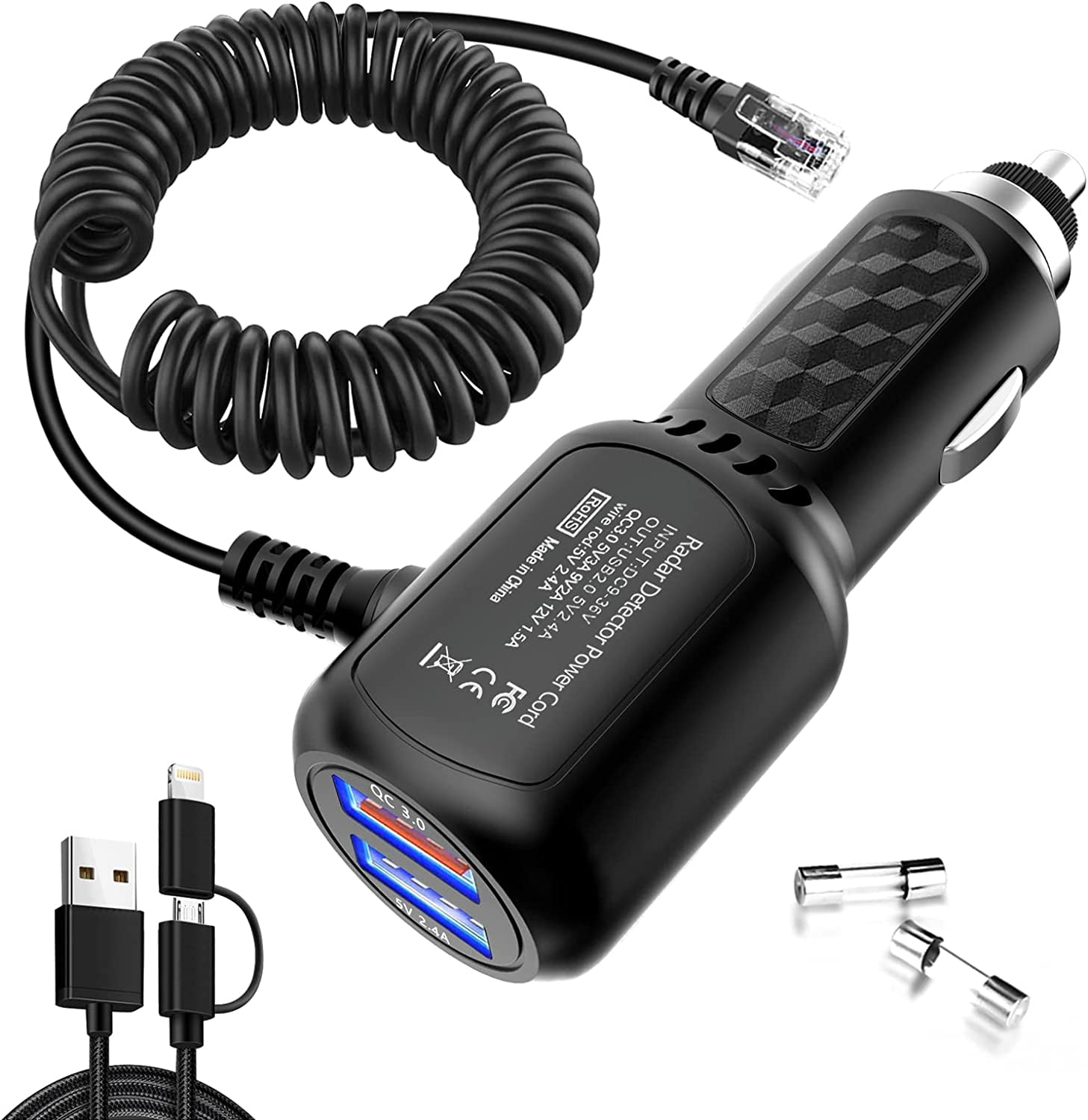 Radar Detector Power Cord RJ11 for Uniden Escort Valentine Beltronics