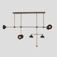 thumbnail image 3 of Asymmetrical Structure Bowl Shade Hanging Chandelier – Mid Century Modern Seven Lights Dome Shade Brass Sputnik Ceiling Light Fixture, 3 of 4