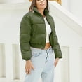 thumbnail image 6 of Lime Green Long Sleeve Outfits for Teen Girls Fall Winter Collared Neck Slimming Tunics Crop Going Out Warm Puffer Basic Down Jackets Outerwear Womens Zip Up 2025 M, 6 of 7