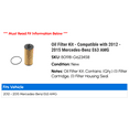 thumbnail image 2 of Oil Filter Kit - Compatible with 2012 - 2015 Mercedes-Benz E63 AMG 2013 2014, 2 of 2