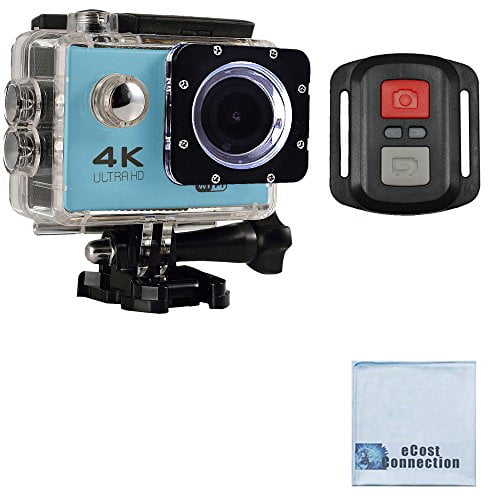 Bijproduct Mus Paleis eCostConnection 4K Ultra HD 16MP WiFi Waterproof Sports Action Camera 2.0  (Blue) with Anti-Shake DSP and Wrist RF Remote + eCostConnection Microfiber  Cloth - Walmart.com