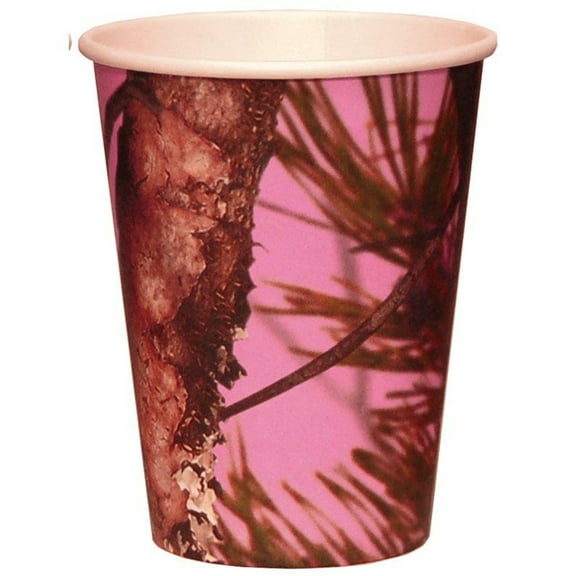 Pink Camo 12 Oz. Paper Cups (8 Count)