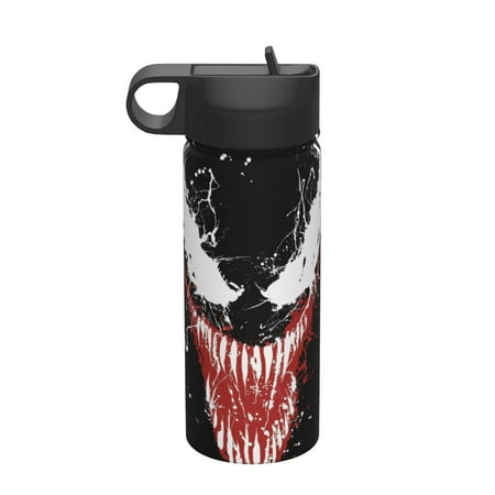 

Venom Water Bottle with Straw Lid 18Oz Stainless Steel Vacuum Insulated Wide Mouth Water Bottles Cup for Boys Girls