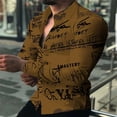 thumbnail image 1 of Camisas hawaianas de manga larga para hombre, camisas de moda con letras, blusas Lepal blancas y negras, blusas de playa, camisas de un solo pecho Voion, 1 of 6