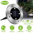 thumbnail image 2 of 4pcs Solar Ground Light Waterproof Buried Light In Ground Path Deck Lawn Patio Light 4LED, 2 of 6