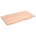 thumbnail image 2 of vidaXL Table Top Light Brown 100x60x2 cm Treated Solid Wood Oak Live Edge, 2 of 4