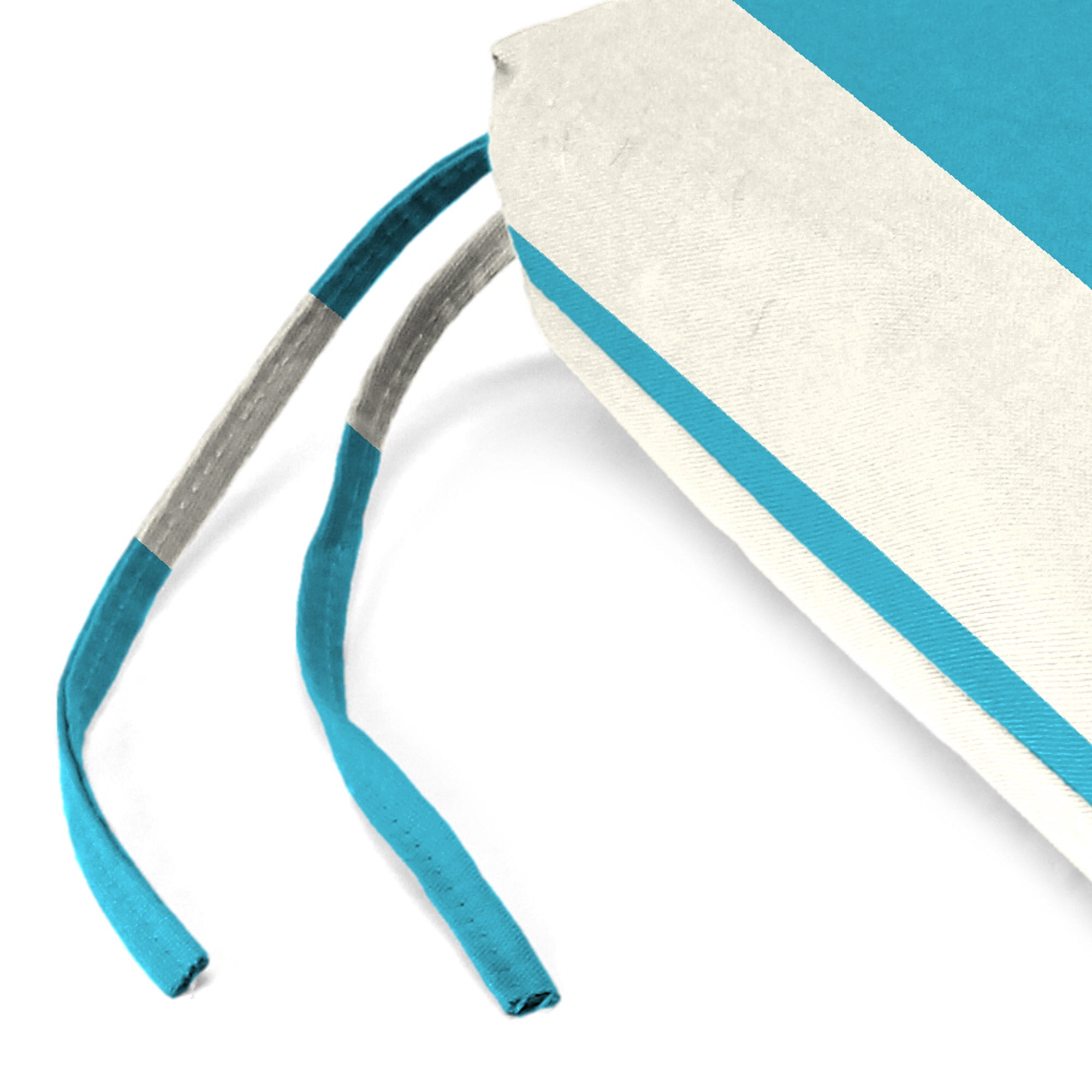 Jordan Manufacturing 48" x 18" Cabana Turquoise Stripe Rectangular Outdoor Settee Swing Bench Cushion with Ties