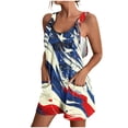 thumbnail image 2 of Nuoqisi Women's American Flag Overalls Loose Fitted Summer Rompers 4th of July Patriotic Jumpsuit Outfit Casual Adjustable Bibs with Pockets, 2 of 7