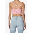 thumbnail image 2 of TheMogan Women's Padded Lace Bralette Cross Strap & Stretchy Smocked Back Crochet Bra Crop Top Dusty Pink 3X, 2 of 7