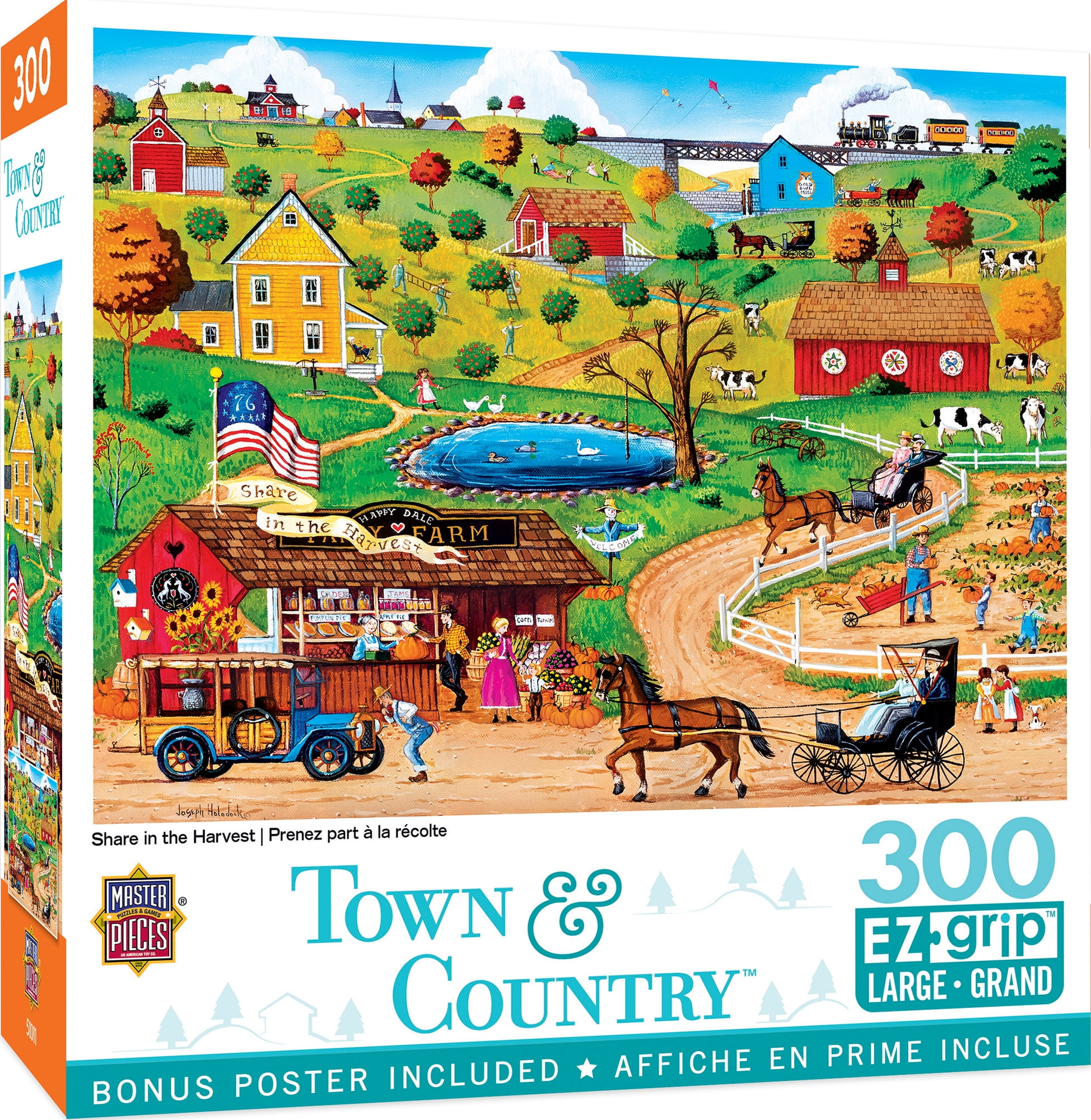 MasterPieces Town & Country Old Country 300 PC Jigsaw Puzzle EZ Grip for sale online 