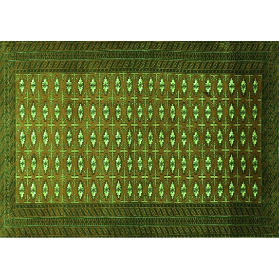 Ahgly Company Indoor Rectangle Southwestern Green Country Area Rugs, 5' x 7'