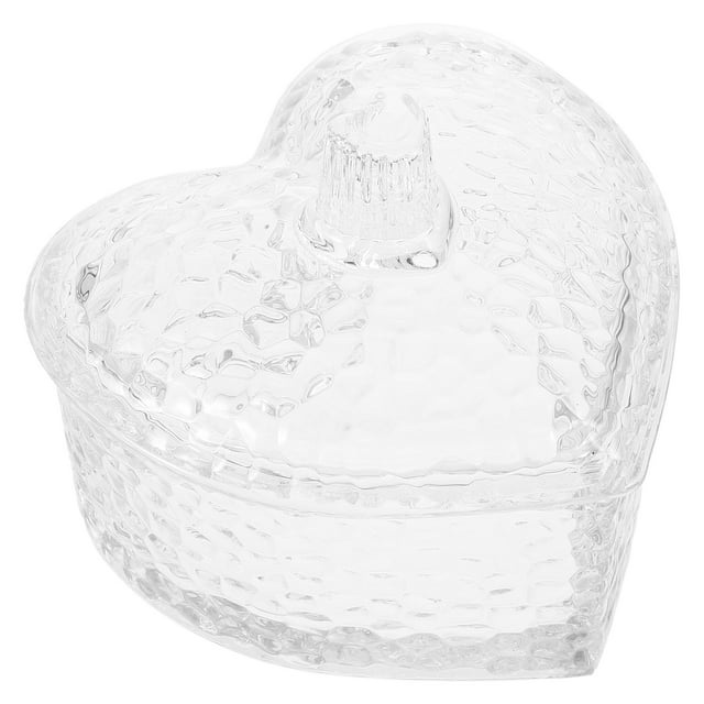 Miangastore Heart Shape Storage Jar Decorative Glass Jewelry Jar Party Candy Box Cookie Storage Jar