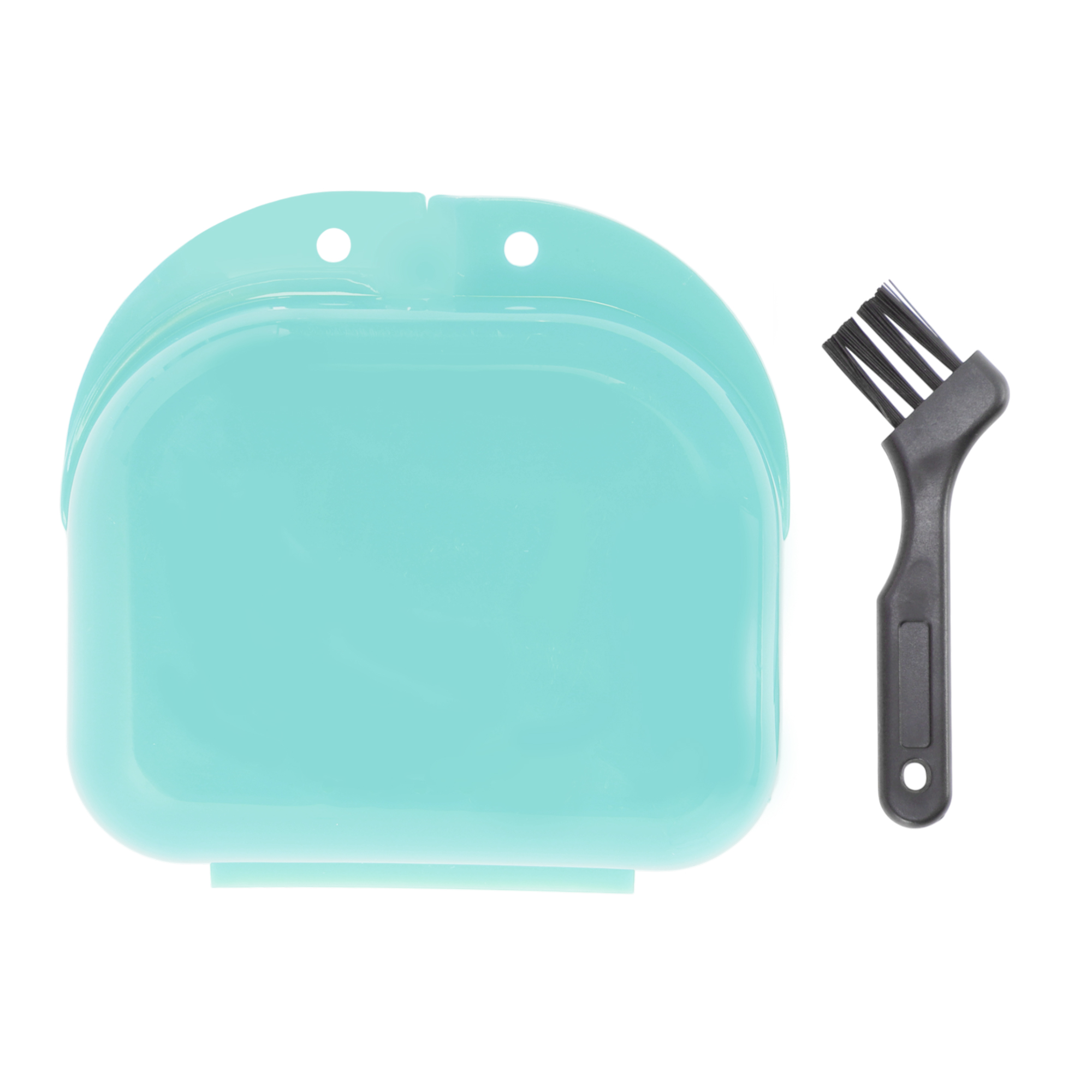 Unique Bargains Mini Braces Box with Brush 1 Set Light Blue