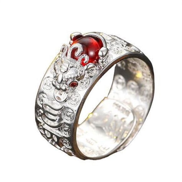 RKSTN Bague Produit Feng Shui Bague Anillo Mantra Protection de la Richesse Bagues Efficaces pour Hommes & Femmes, Bague Fournitures Ménagères