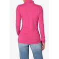 thumbnail image 2 of TheMogan Women's S~3X Essential Soft Jersey Ruched Turtle Neck Long Sleeve Slim Fit Top, 2 of 7