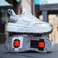 thumbnail image 2 of Yunkctuk Kids Roller Skate Shoes with 2 Detachable Wheels, Sneakers for Boys Girls Birthday Thanksgiving Christmas Day, 2 of 6