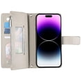 thumbnail image 4 of Funda cartera GANGXUN para iPhone 14 Pro Max , cuero PU con tarjetero, cremallera, correa de mano, soporte y protección 703°, 4 of 6