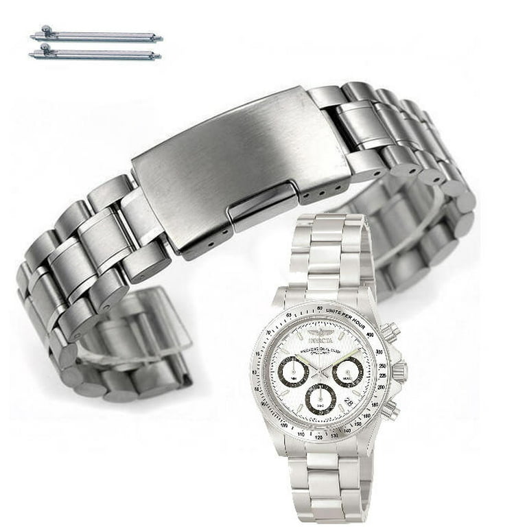 Ulykke ros voksen Silver Tone Metal Replacement Watch Band Strap Fits Invicta Speedway 9211  #5015 - Walmart.com