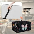 thumbnail image 6 of ZIATUBLES Butterfly Rose Print Toaster Oven Cover Stain Resistant Dust Protector with Side Pockets Cat Scratch Proof Kitchen Countertop Organization, Fits 18.5" x 14.5" x 9", 6 of 8