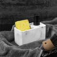 thumbnail image 6 of Tnobhg Kitchen Soap Dispenser Press Type Pump Marble Surface Large Capacity Leakproof with Storage Compartment Sink Fish Rag Holder Bathroom Lotion Container Detergent Holder with Sponge, 6 of 7