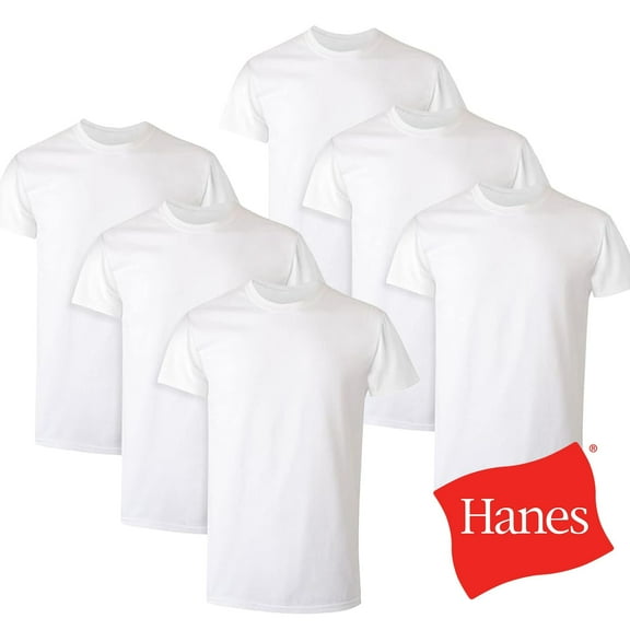 Hanes Men's Tagless Comfortblend Crew T-Shirt 6 Pack Medium