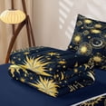 thumbnail image 5 of Erosebridal Boho Sun Print Zipper Twin Comforter Sets with Fitted Sheet and 2 Pillowcases,Cartoon Moon Stars Zipper Bedding Set For Adults,Navy Blue Reversible,4 Pieces, 5 of 7