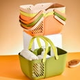 thumbnail image 1 of Cesta de almacenamiento multiusos – Organizador de plástico para la colada, gran capacidad, cesta de drenaje ventilada, verde/amarillo/naranja/rosa, 11x7,5x5,9 pulgadas, ligera, uso en casa y baño, 1 of 6