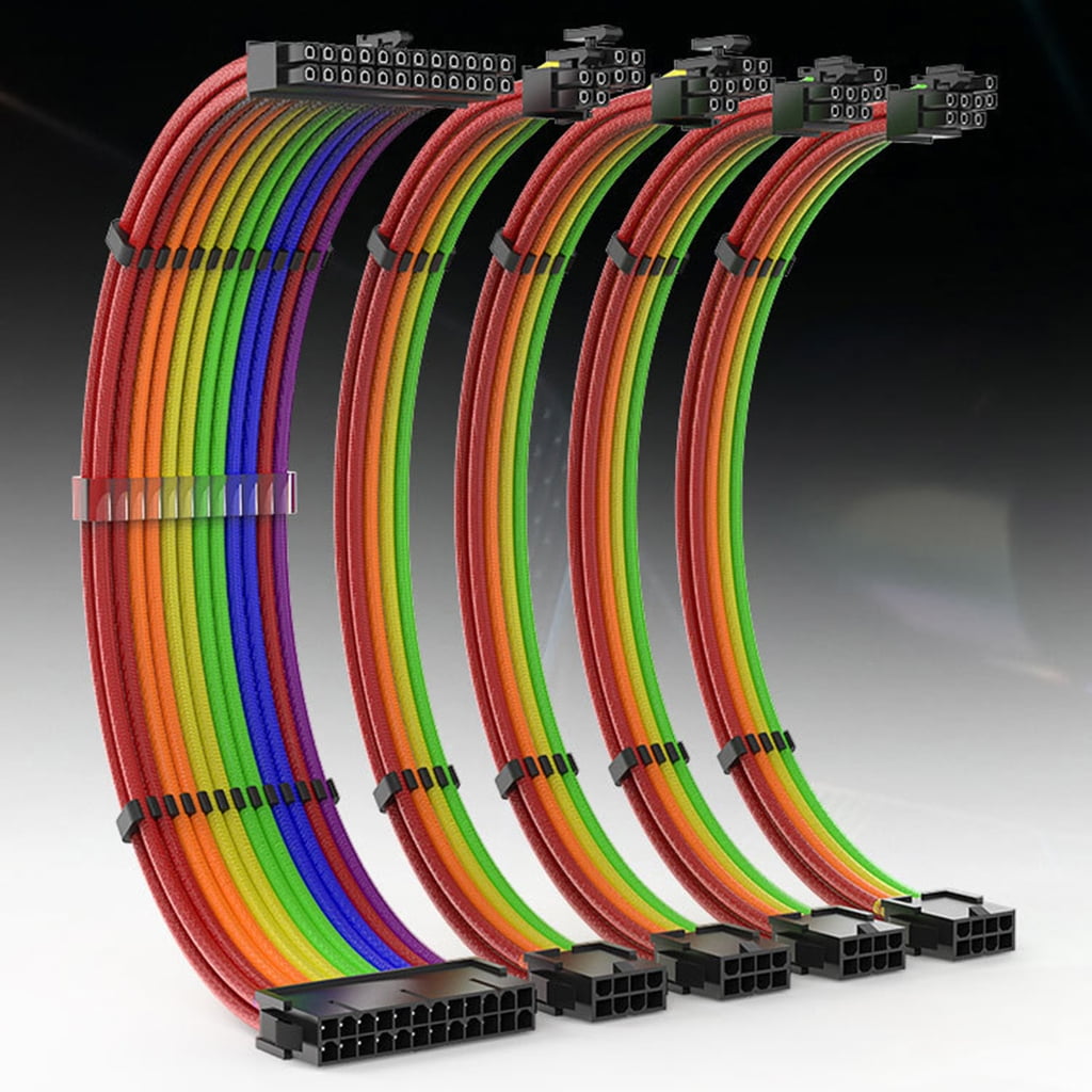 ATX 24 Pin Dual PCIE 6+2 Pin Dual EPS 4+4 Pin PSU Power Extension Cable Cord