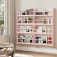thumbnail image 5 of Homfa 4-Tier Wall Bookshelf Set of 2, 43.7"H Wall-Mounted Kids Bookshelf, Book Storage Rack for Kids Room, Pink, 5 of 9