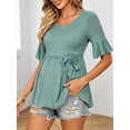 thumbnail image 4 of Casual Maternity Tops for Women Short Sleeve Maternity Clothes Pregnancy Shirts, 4 of 6