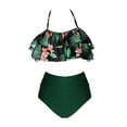 thumbnail image 6 of GYRATEDREAM Daughter Mommy Matching Two Pieces Bikini Set Ruffle Bathing Suit Floral Halter Swimsuit, 6 of 8