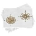 thumbnail image 1 of Ambesonne Compass Place Mats Set of 4, Sailing Marine, Standard Size, Pale Brown, 1 of 6
