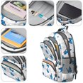 thumbnail image 3 of Butterfly and Outline Blue Pattern Cute School Backpack Bag with Padded Back and Adjustable Shoulder Straps 16.9 X 12.6 X 5.9 Inches, 3 of 3