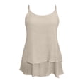 thumbnail image 5 of Fashion Layered Camisole Tank Top for Women Adjustable Spaghetti Strap Sleeveless Casual Wear for Summer Beige L, 5 of 5